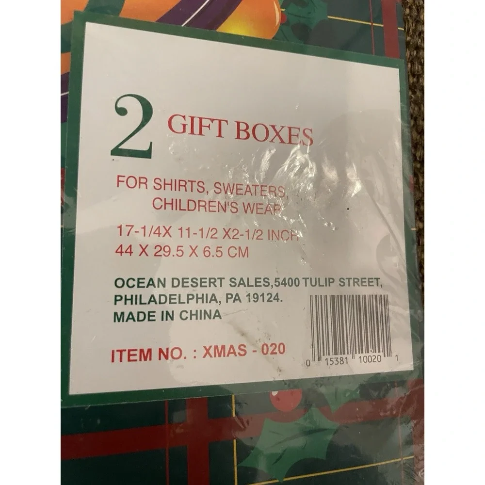 2 Vintage New Christmas Gift Boxes 90s New Sealed
